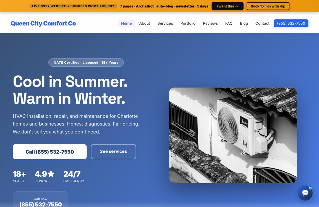 HVAC contractor website